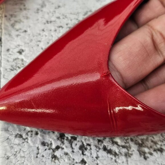 Louis Vuitton Women Pumps Heel Shoes Red Patent Leather Size 36 Made in Italy - Picture 10 of 12